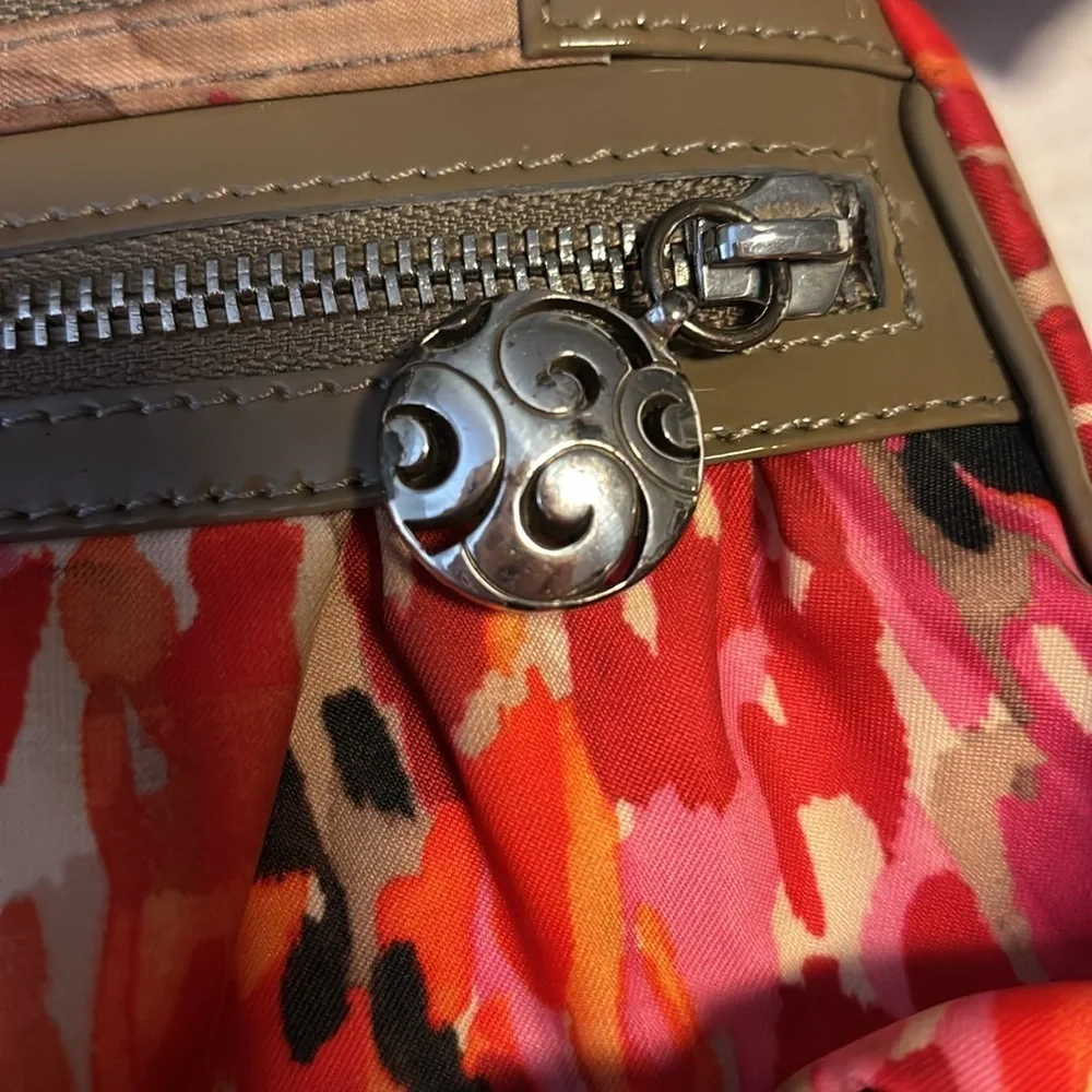 BRIGHTON “MILANO” CROSSBODY MULTI COLORED WITH TAUPE COLORED CROSSBODY STRAP